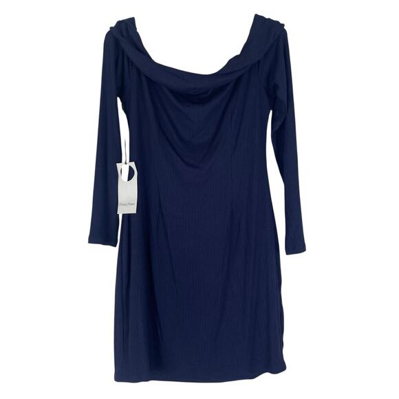 Privacy Please Revolve Off Shoulder Mini Dress in Navy Blue Size Large NWT - Picture 1 of 6
